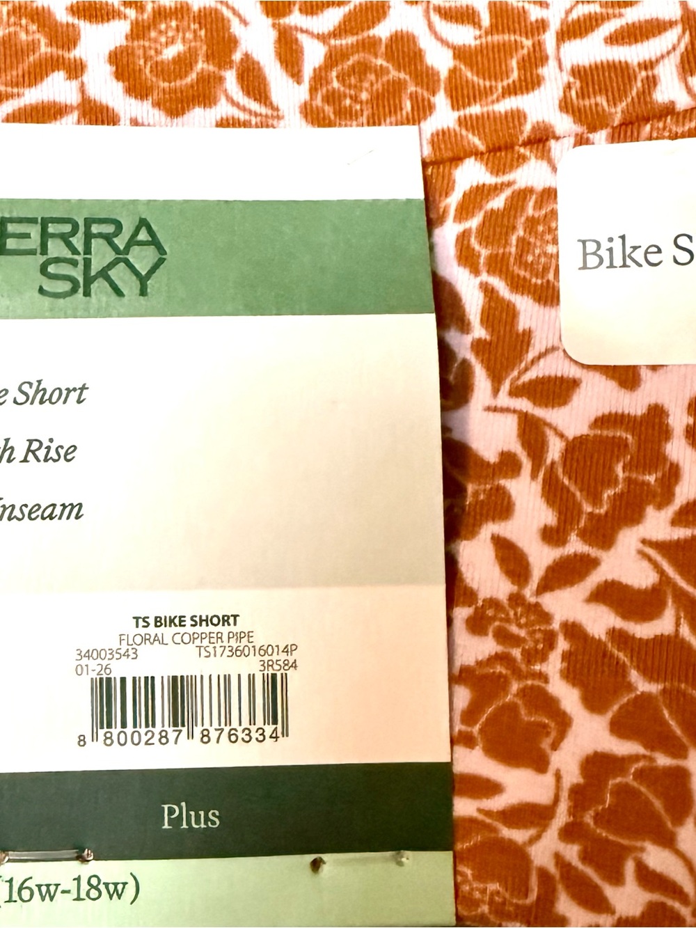 Terra & Sky Floral High-Rise Bike Shorts Size 1XL NEW with tags!!! - Picture 10 of 10